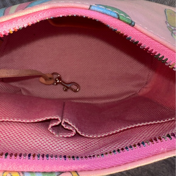 💕 Dooney & Bourke Pink Beach Print Hobo Shoulder Bag + Dooney Pouch (Two-Pieces) - Picture 9 of 16